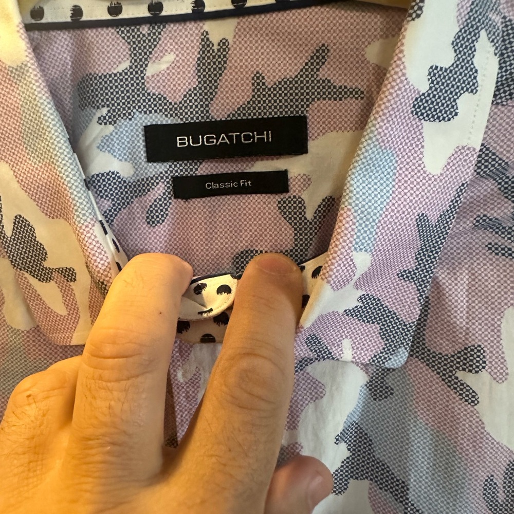 Bugatchi Pink and Gray Lightweight Shirt Jacket